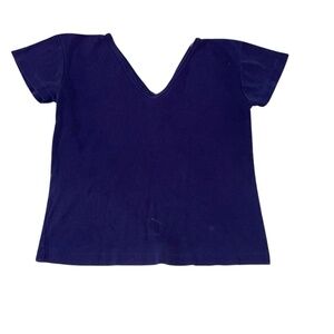 Blue and Purple Short Sleeve V-Neck Tee